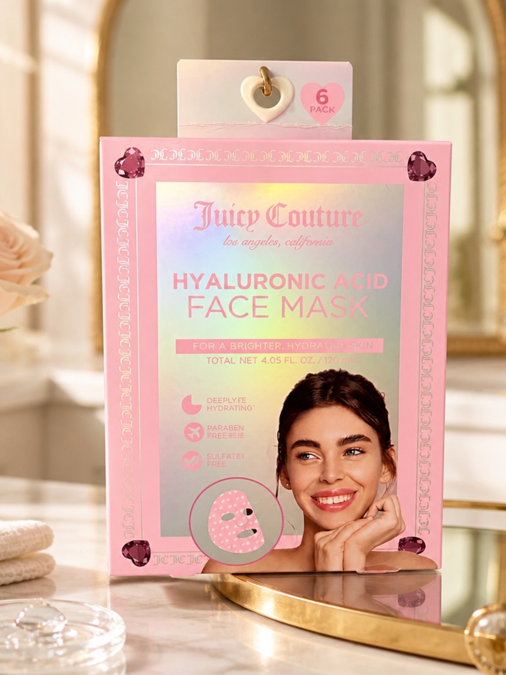Juicy Couture Hyaluronic Acid Face Mask 6 Pack Gift Set NIB